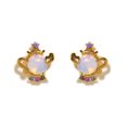 thumbnail image 1 of Juego de pendientes con forma de vela geométrica, pendientes de plata con pasador en forma de botella de agua y circonitas microengastadas que conservan el color oro rosa para mujer, 1 of 6