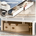 thumbnail image 3 of Twin Size Corner Bed Frame with Bookcase Storage,Twin Daybed with Charging Station,Platform Bed Frame with Led Lights and Storage Drawers for Living Room,Bedroom,Guest Room,Easy Assemble,White, 3 of 9