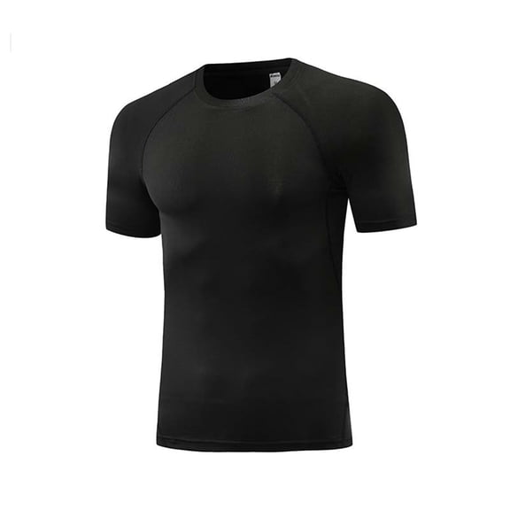 QUOTAY Boys Compression Shirt Athletic Performance Top Wicking Breathable Fit for Kids Youth Sports Training Activities Tops for Teens Black,22