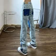 thumbnail image 4 of Pantalones vaqueros de hip hop para hombre, pantalones vaqueros rectos con estrellas unidas para hombre, pantalones casuales con gráficos, nuevos en lujo, tallas grandes, moda coreana Xs, 4 of 5
