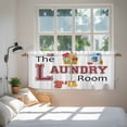 thumbnail image 4 of Laundry Room Tier Curtains, Cartoon Washday Washing Machine Clothes Light Filtering Kitchen Curtains, 2Pcs Rod Pocket Half Window Treatments Panels for Sink Cafe Cabinet Camper 27.5x24 Inches, 4 of 9