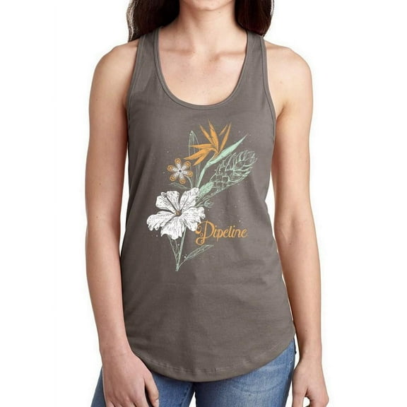 Pipeline Waveflower Floral Themed Graphic Tee - Racerback Women's