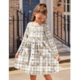 thumbnail image 3 of Arshiner Girls Long Sleeve Dresses Button Down Midi Dress with Pockets, 3 of 6
