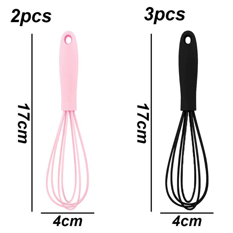 Silicone Whisk Set of 3 - Silicone Whisks for Cooking Non-Scratch –  Silicone Whisk Set - Hand Whisk - Wisk - Metal Whisk - Small Whisk - Mini  Whisk 