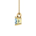 thumbnail image 3 of Clara Pucci 18K Yellow Solid Hypoallergenic Gold 3Ct Natural Sky Blue Topaz Princess Cut Solitaire Designer Necklace Pendant For December, 3 of 6