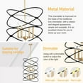 thumbnail image 4 of Chandelier Fixture, ZPL Modern Gold/Matte Black Metal Chandelier Fixture, 8 lights, 2-Tier-Candle Ceiling Light for Living Room, Bedroom, Dining Room, Dimmable, W23.6*H55, 4 of 7