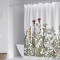 thumbnail image 2 of Rock Cloud Floral Shower Curtain 180x200cm, Watercolor Flowers Fabric Bathroom Curtains Set with Hooks Decorative Botanical Leaves Pattern Machine Was, 2 of 5