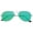 Silver / Green, variant on sunglassLA Unisex Classic Teardrop Full Metal Flash Mirrored Flat Lens Aviator Sunglasses (Silver / Pink) - 56mm