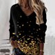 thumbnail image 4 of Gibobby Blusas De Manga Larga Para Mujer Camiseta de manga larga con cuello en V y estampado a la moda para mujer（Amarillo， S), 4 of 5