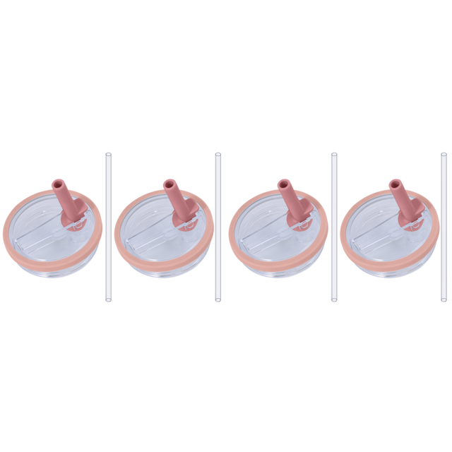 2 Fundas para A Prueba Derrames Con Tapas Pajita 30 Oz () Rosa