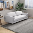 thumbnail image 4 of Demi Mid-Century Tufted Cushion Back Fabric Upholstered Sofa in Light Gray, 4 of 6