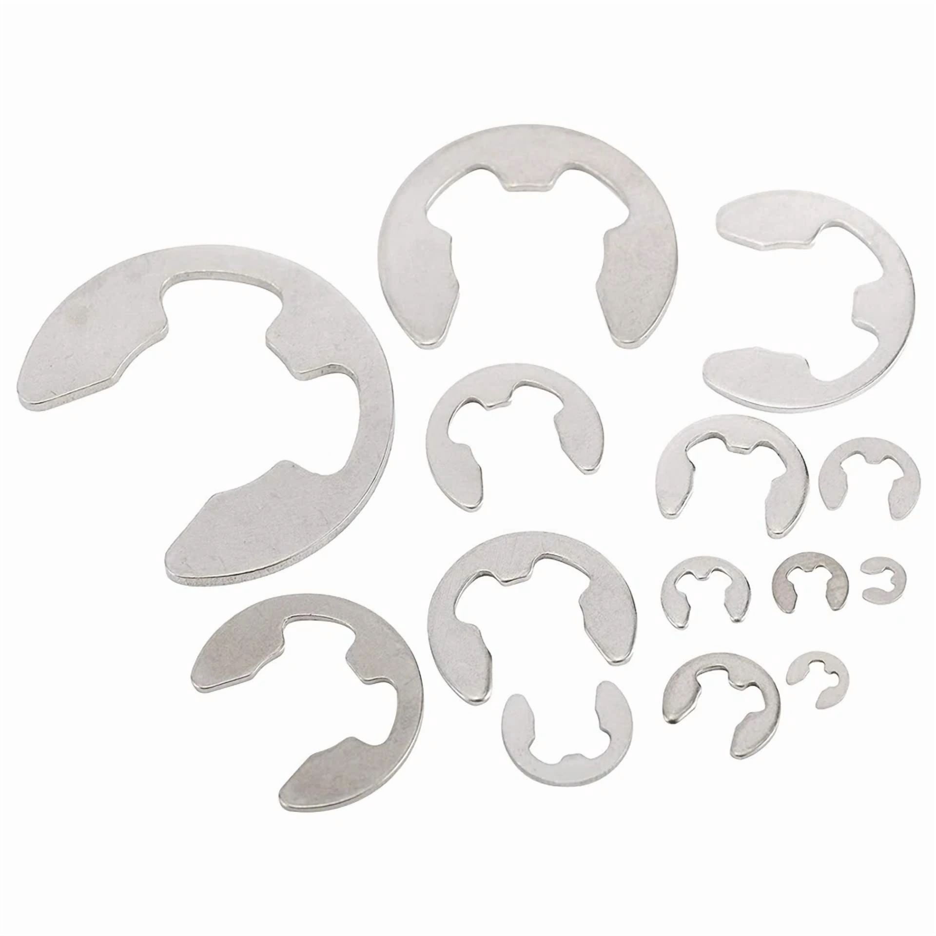 CIRCLE- 380Pcs Stainless E-Clip Circlip External Retaining Ring Assortment Set, 14 Sizes