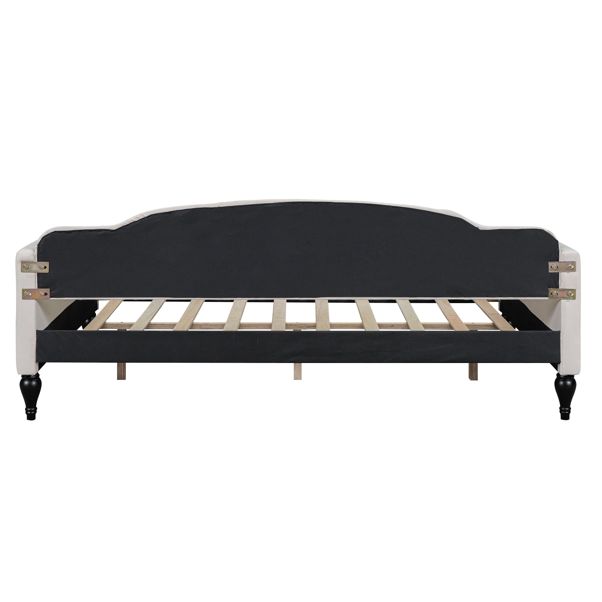 Alvantor Upholstered Full Size Daybed, Tufted Sofa Bed with Wood Slats, Beige