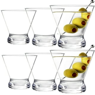Lemonsoda Stemless Martini Glasses - Double Walled Design with Ring Base- Drink Suspended in Air - 8 oz - Set of 4
