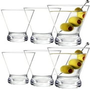 6 Pack Plastic Martini Glasses, 10 Ounce Shatterproof Martini Cups, Stemless Martini Glasses YE395.055