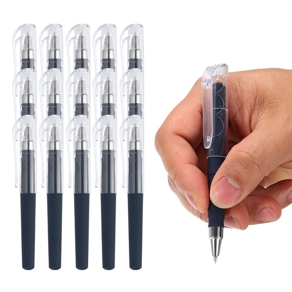 Uxcell 0.5mm Mini Gel Pens, 15Pcs Pocket Pen Black Ink 4.1 Inch Short Small Compact Portable Smooth Writing Quick Dry Notebook Journaling Office Supplies, Dark Blue