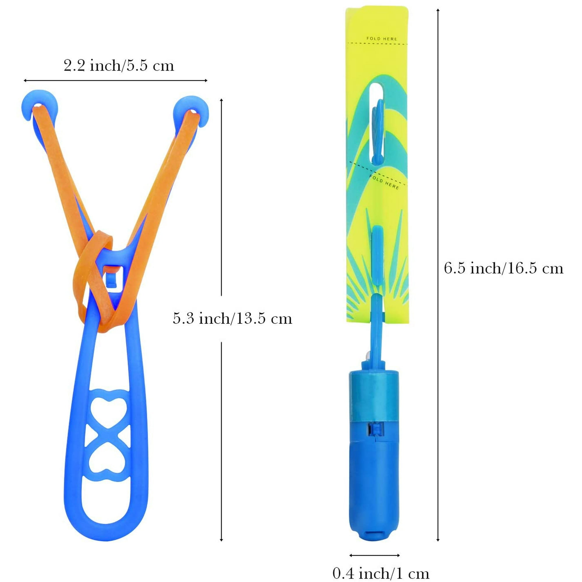 Rocket Slingshot Flying Copters with Led Lights 10 Pcs Slingshot Copters Toy for Kids Summer Outdoor Game LED Slingshot Toys Walmart