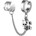 thumbnail image 4 of Heytea 6 Piezas Pendientes De Cadena Para Hombres Y Mujeres,Punk Vintage Ear Cuffs Borla Pendientes De Aro Conjunto De Acero Inoxidable Cruz Cráneo Cuelgan Pendientes De Aro Con Bi, 4 of 5