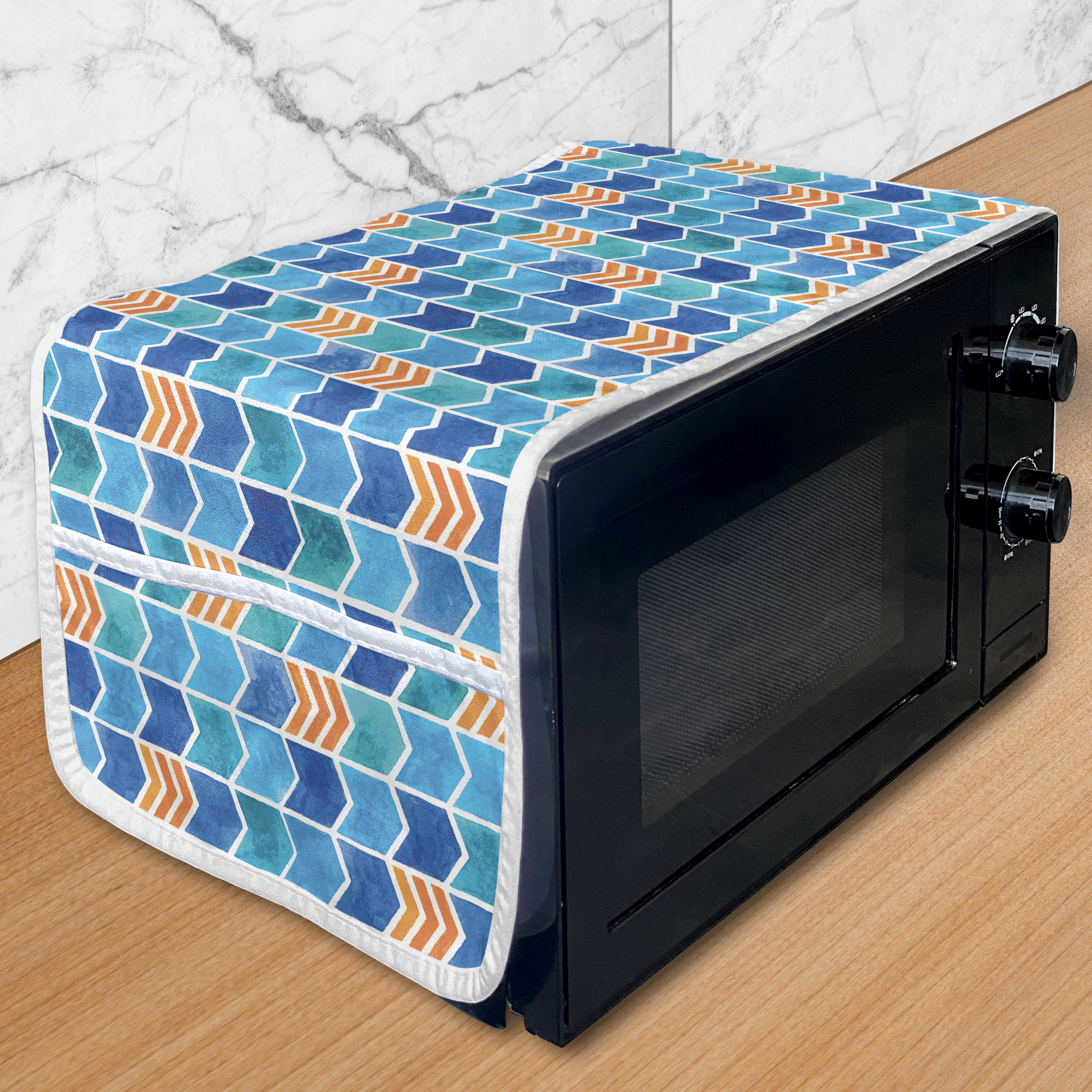 Abstract Microwave Oven Cover, Mosaic Tile Inspired Image Formed as ...