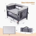 thumbnail image 2 of 4 in 1 Pack and Play Bassinet, Easy Folding Travel Crib with Music Mobile for Infant Toddlers, 2 of 8