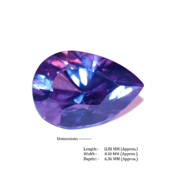 4.70 Carat Synthetic Color Change Alexandrite Pear Shape Gemstone!!!