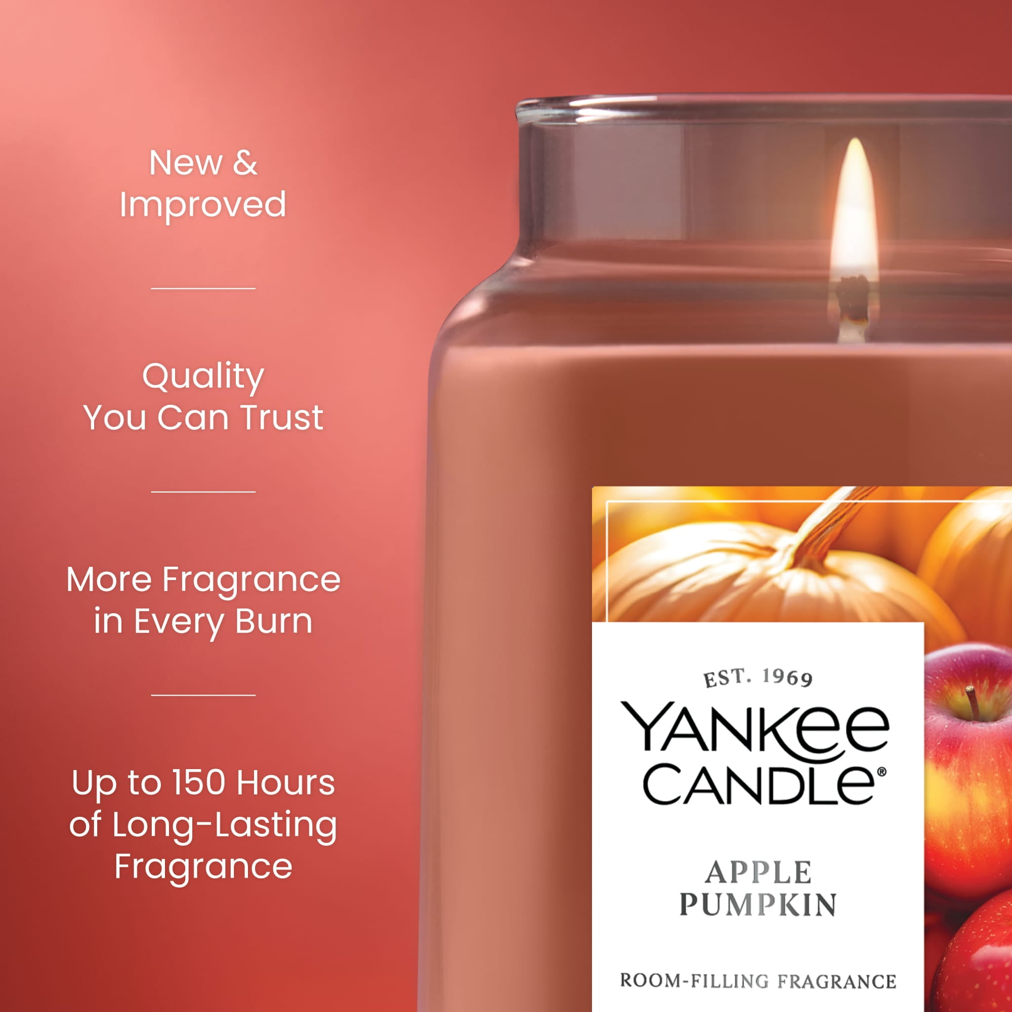 Yankee Candle Apple Pumpkin Original Large Jar Scented Candles, 22 oz