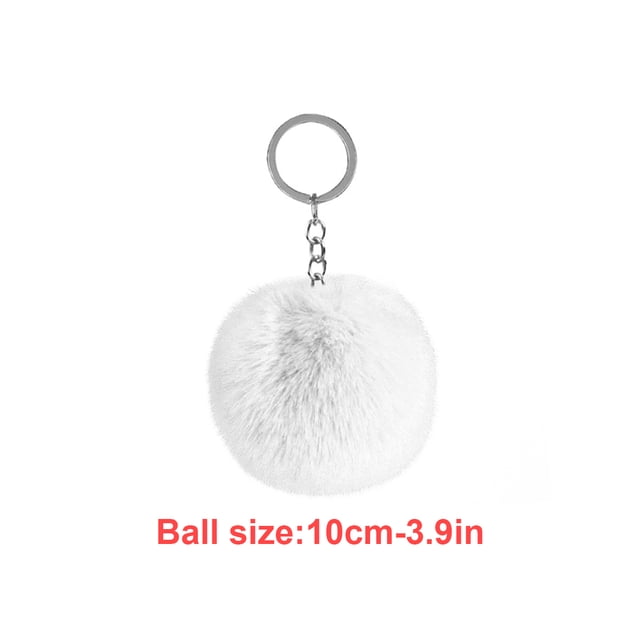 Ounissouiy Fuzzy Ball Llavero Encantadores Llaveros Multifuncional Conveniente Adorable Multi-colores Llaveros Mujeres Negro 4cm Artesanía Blanco 10cm Ounissouiy HA059936-77