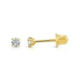 thumbnail image 3 of Tilo Jewelry 14K Yellow Gold .15 Carat Solitaire Round Diamond Stud Post Earrings with Secure Screw-backs | 2.7mm | Lab Grown Diamond Earrings | Women, Men, Unisex, 3 of 13