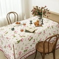 thumbnail image 4 of Pink Roses Tablecloth, Rosette Tablecover,Wrinkle Resistant and Washable Perfect for Kitchen,Dining Room,Outdoor,Picnic,Patio,Party,Rectangle 60x120 inch, 4 of 5