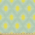 thumbnail image 1 of Sun Fabric by the Yard, Geometric Inspired Pattern of Abstract Ovals and Stripes Contemporary Design, Upholstery Fabric for Dining Chairs Home Decor Accents, 1 Yard, Almond Green Yellow by Ambesonne, 1 of 4
