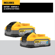 DeWalt POWERSTACK 20V 5.0 Ah Power Tool Battery for DEWALT 20V MAX Tools, 2 Count