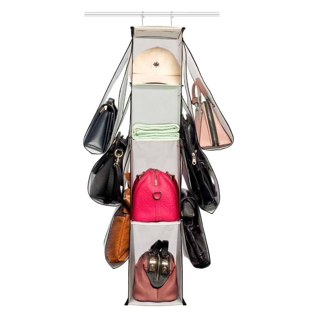 2-piece set Hanging Handbag Organizer Dust-Proof Storage Holder Bag  Wardrobe Closet for Purse Clutch with 6 Larger Pockets - Walmart.com