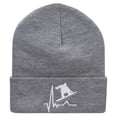 thumbnail image 5 of Snowboarding Life Embroidered 12 Inch Long Knitted Beanie - Heather Grey OSFM, 5 of 5