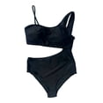thumbnail image 1 of Traje de Baño Ocean Pacific para Mujer Tankini, Estilo Asimétrico, Tirante Ancho Negro Talla CH 2 Piezas, 1 of 4