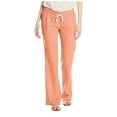 thumbnail image 1 of Pantalones palazzo anchos con cordón de lino suave para mujer: color liso, cintura ajustable, corte fluido para uso informal/viajes, mezcla de lino transpirable, 1 of 8