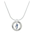 thumbnail image 1 of Delight Jewelry Silvertone Mini Royal Blue Running Shoe Joy Ring Charm Necklace, 18", 1 of 4