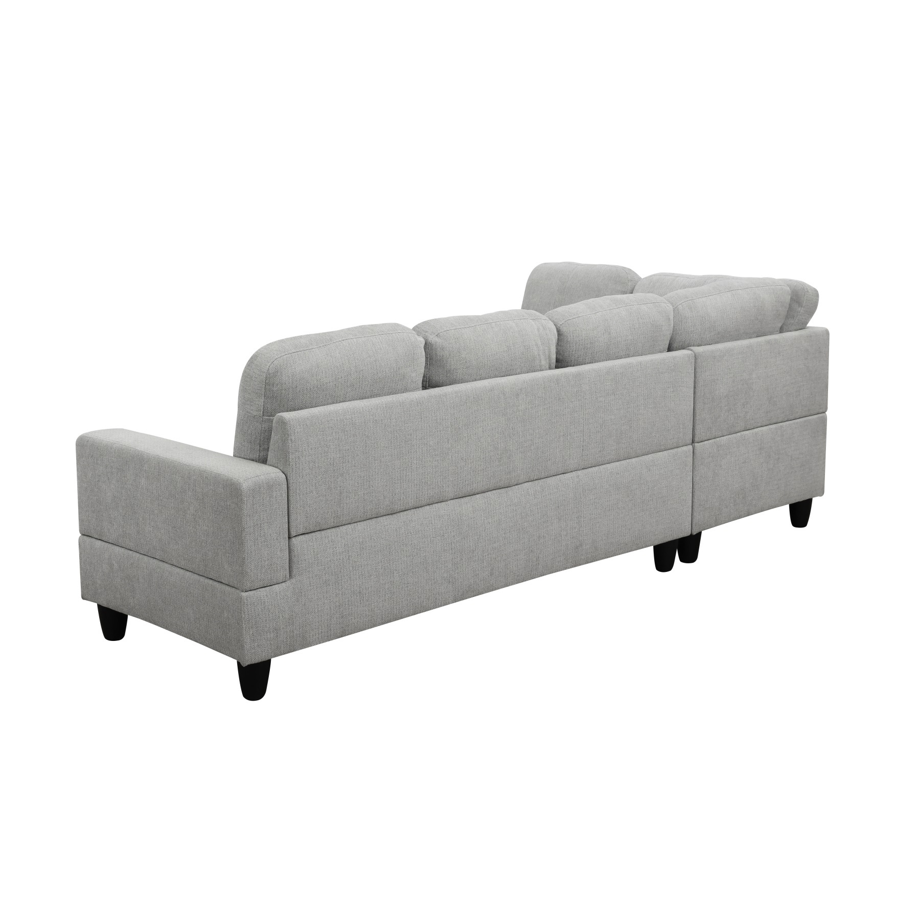 Hommoo 2-Piece Flannel Living Room Furniture Set, L-Shaped Sectional Couches and Sofa Set, Left Side, No Ottomans,Light Gray