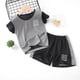 thumbnail image 2 of Playeras De Compresión Para Hombre, Conjunto De Dos Piezas De Camiseta Y Pantalones Cortos De Manga Corta Con Estampado Completo Para Hombre, Camisa Estampada Y Pantalón Corto., 2 of 3