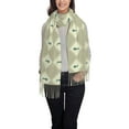thumbnail image 4 of Foulard à Franges pour Femmes, Châle Long à Carreaux Floraux Jaunes, Léger et Chaud, 4 of 6