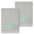 thumbnail image 2 of Linum Home Textiles 2-Pieces Tropical Fish Turkish Cotton Washcloths, 13" x 13", Gray, 2 of 3