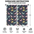 thumbnail image 2 of Dark Blue Colorful Dinosaur and Flower Insulated Teens Curtains Set Of 2, Bedroom Essentials, Toddler Room Decor 42"x84", 2 of 5