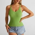 thumbnail image 7 of BLVB Women Spaghetti Strap Scoop Neck Ribbed Tank Tops Slim Fitted Camisole Basic Sleeveless Layering Shirts, 7 of 7