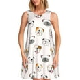 thumbnail image 1 of KLL Motif Visage de Bouledogue Robes d'Été pour Femmes 2025, Robes Décontractées Sans Manches à Col Rond avec Poches, 1 of 7