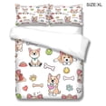 thumbnail image 2 of Juegos de cama Patrón de perro lindo Fundas de edredón de microfibra Fundas de almohada Niños Dibujos animados Animal Mascota Impreso Juego de cama de verano XL LYSHDW2109250014 3 piezas Inevent HA012377-11, 2 of 7