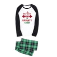 thumbnail image 2 of Christmas Pajamas for Family, Long Sleeve Letter Print Raglan Tops + Plaid Pants Set, 2 of 4