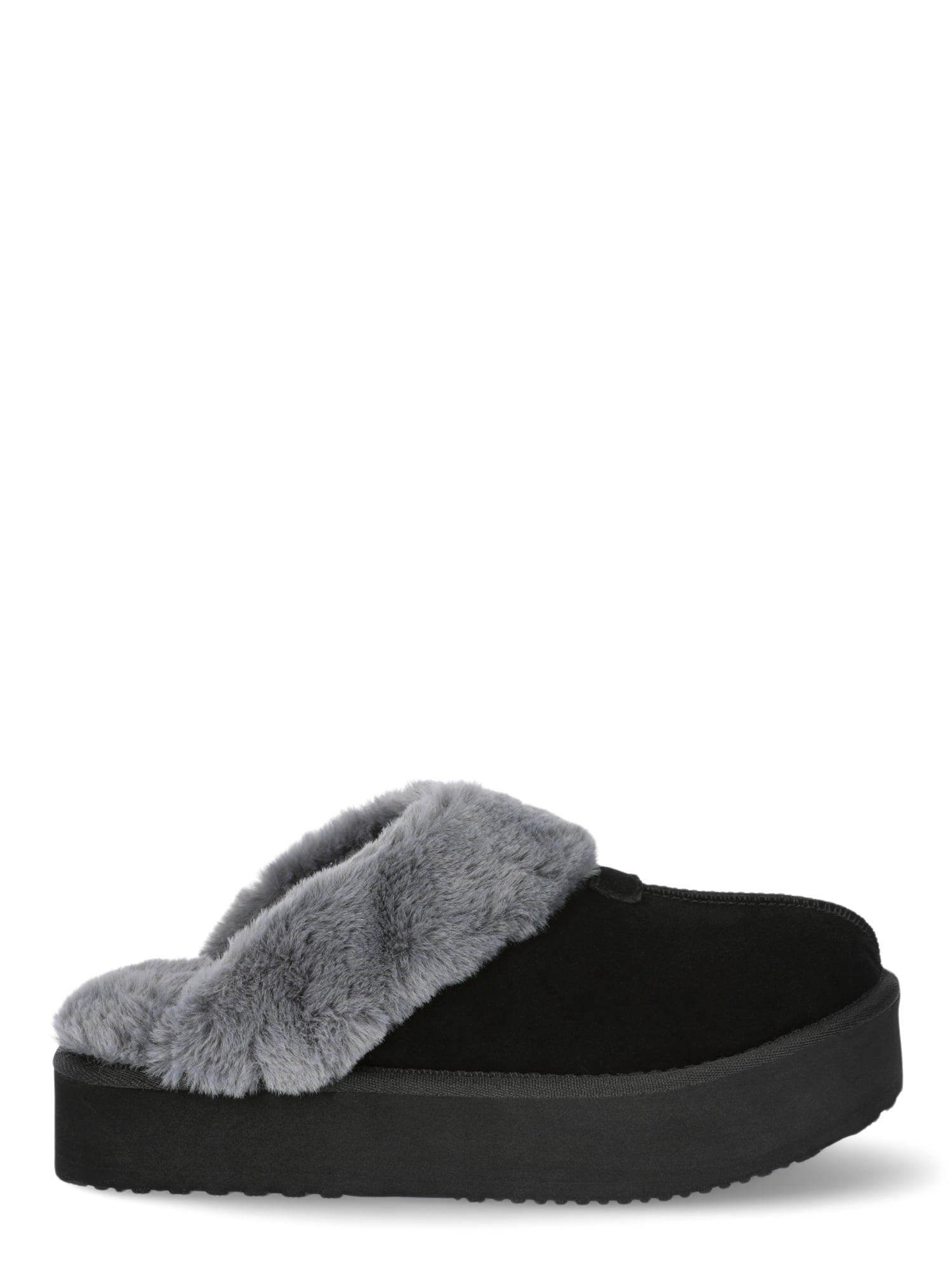 Joyspun Women's Faux Suede Platform Clog Slippers