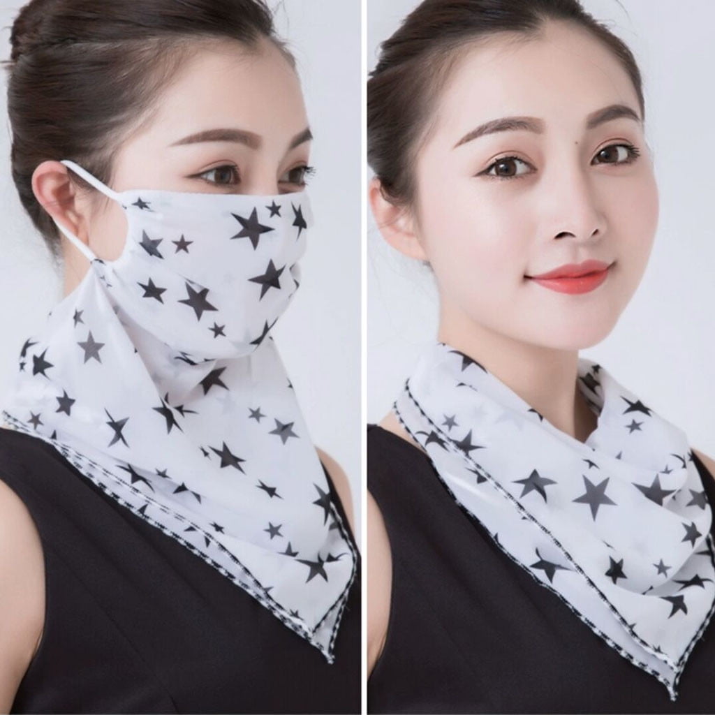 Reusable Bandana Mouth Dust Proof 3-Ply Face Cover Shield Filtered Womens Mens Under Eye Nose Scarf 1PCS/3PCS/5PCS 