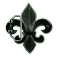 thumbnail image 2 of Fleur de lis belt buckle Saint French Flower Men Antiqued Grey Big Style New, 2 of 2