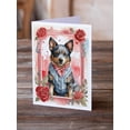 thumbnail image 2 of Australian Cattle Dog Valentine Roses Greeting Cards Pack of 8 7 in x 5 in, 2 of 3