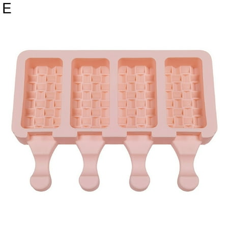 

BONYOUN Ice-lolly Mold 4 Cavities Reusable Food Grade Utility Versatile Dessert Jelly Silicone Mold